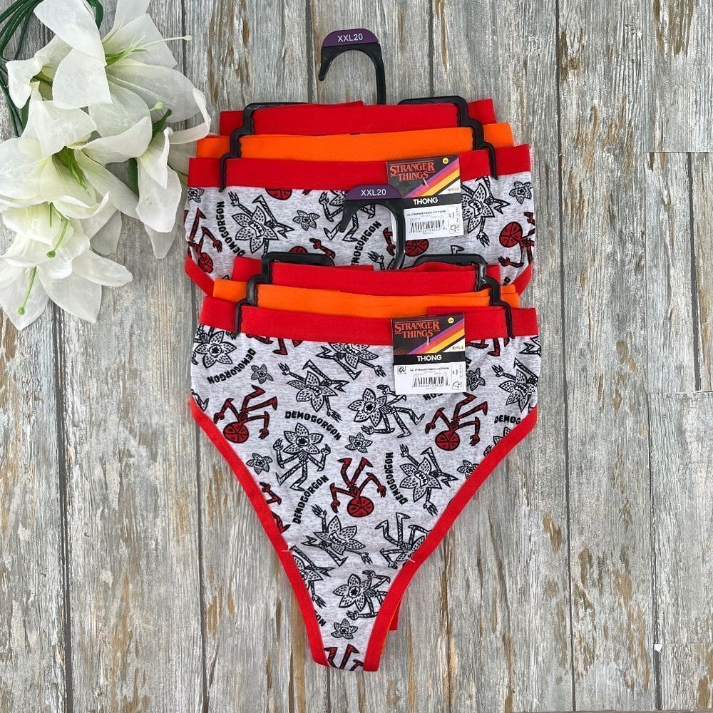 Stranger Things Halloween Thong Panties Underwear 2, 3-Packs Size XXL